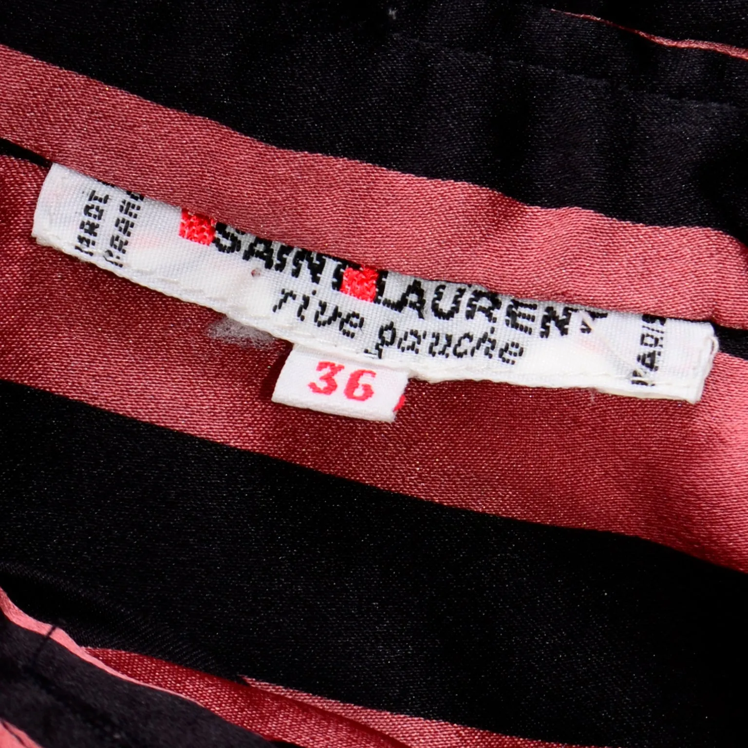 1980's Yves Saint Laurent Orange & Black Striped Silk Bow Blouse