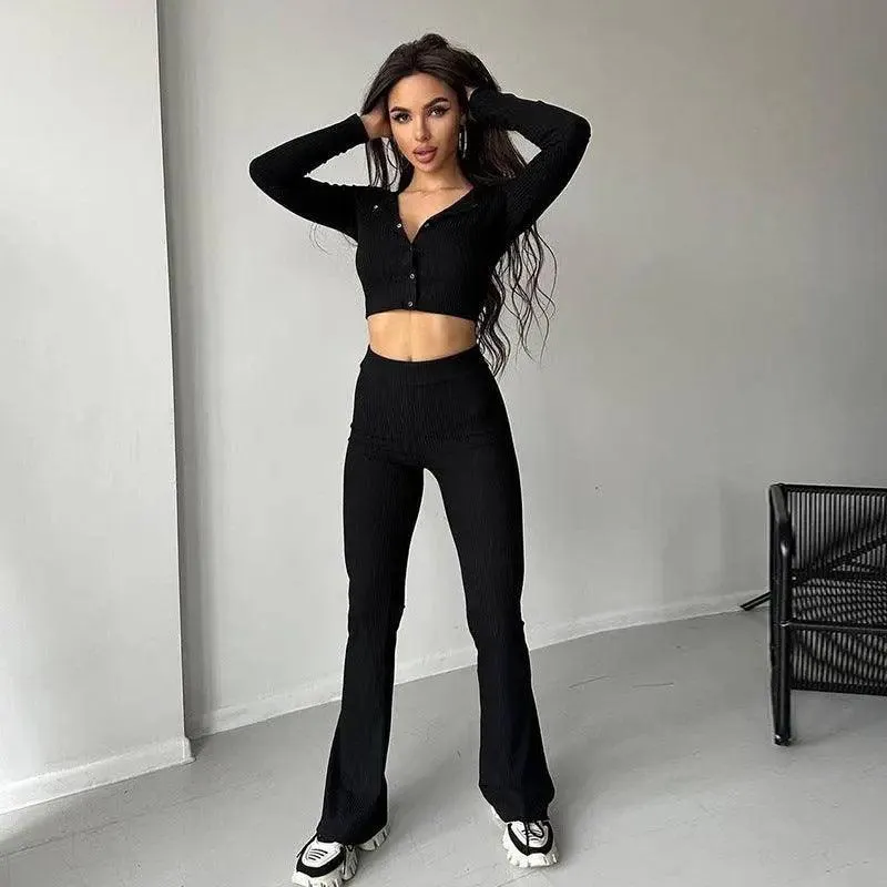 Autumn Women's Casual Square Collar Suit