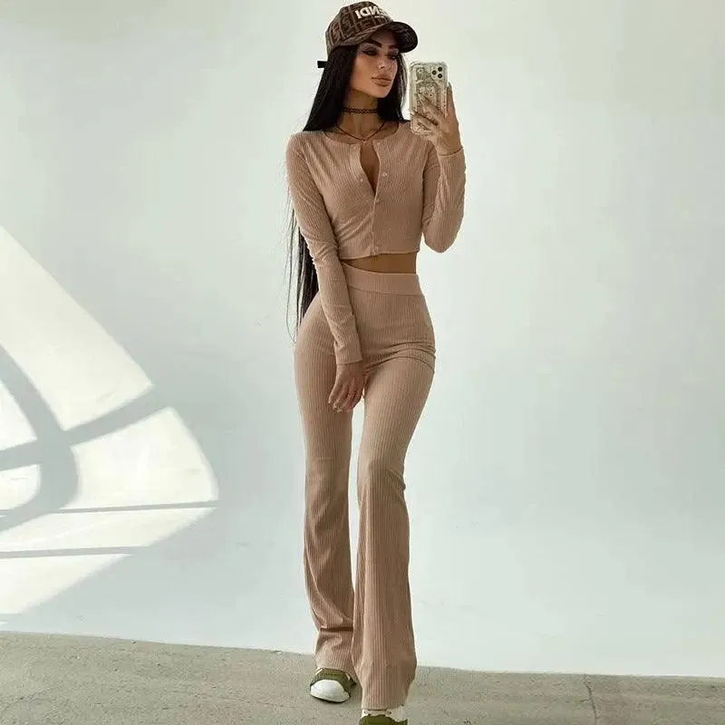 Autumn Women's Casual Square Collar Suit