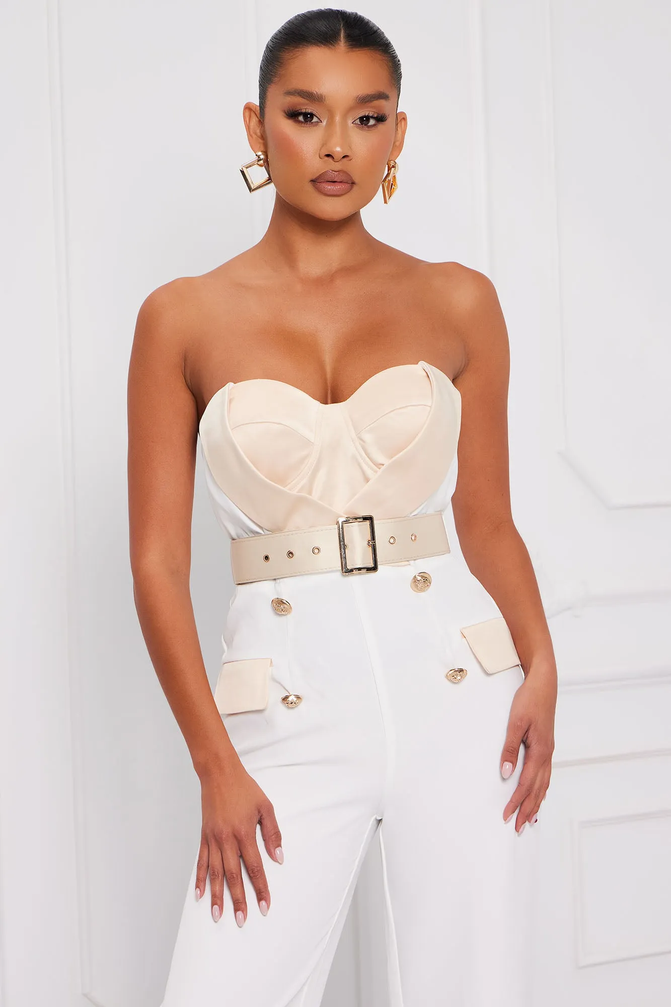 Black Tie Affaire Jumpsuit - White/combo