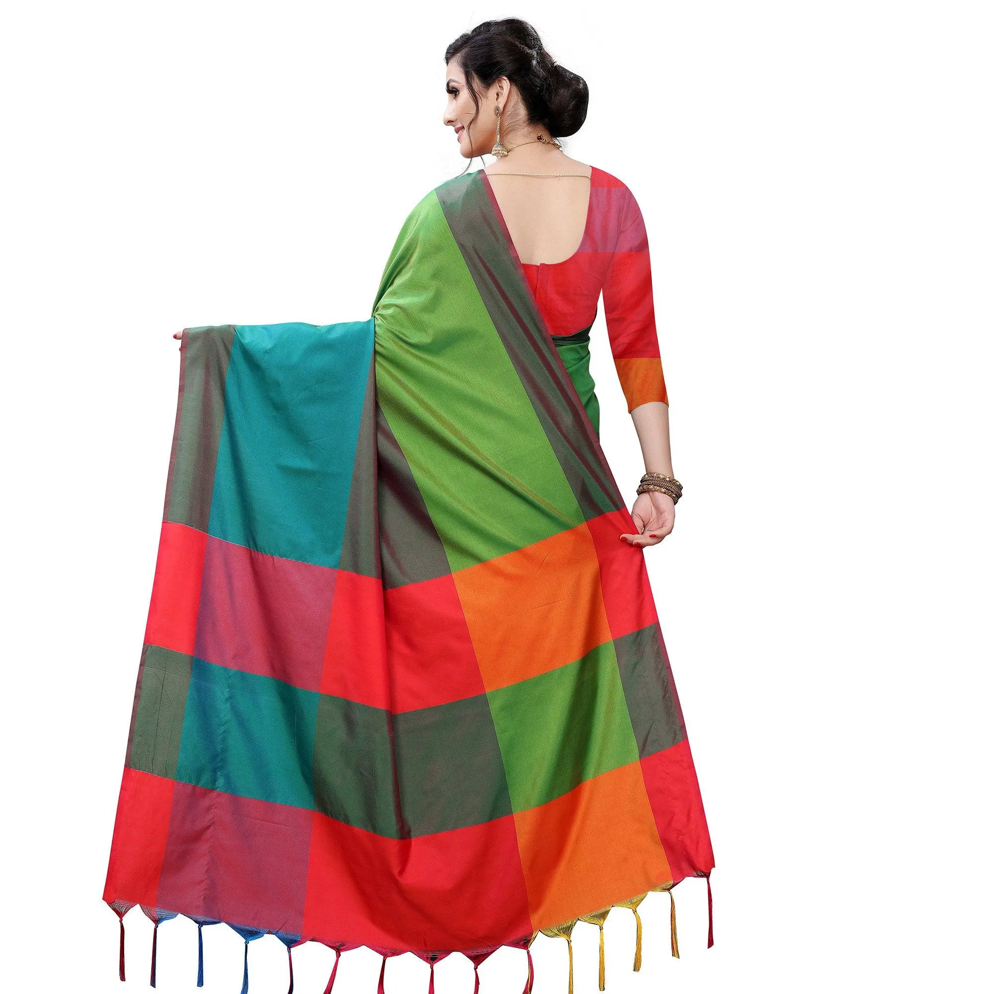 Blissful Green Colored Festive Wear Woven Sana Silk Saree