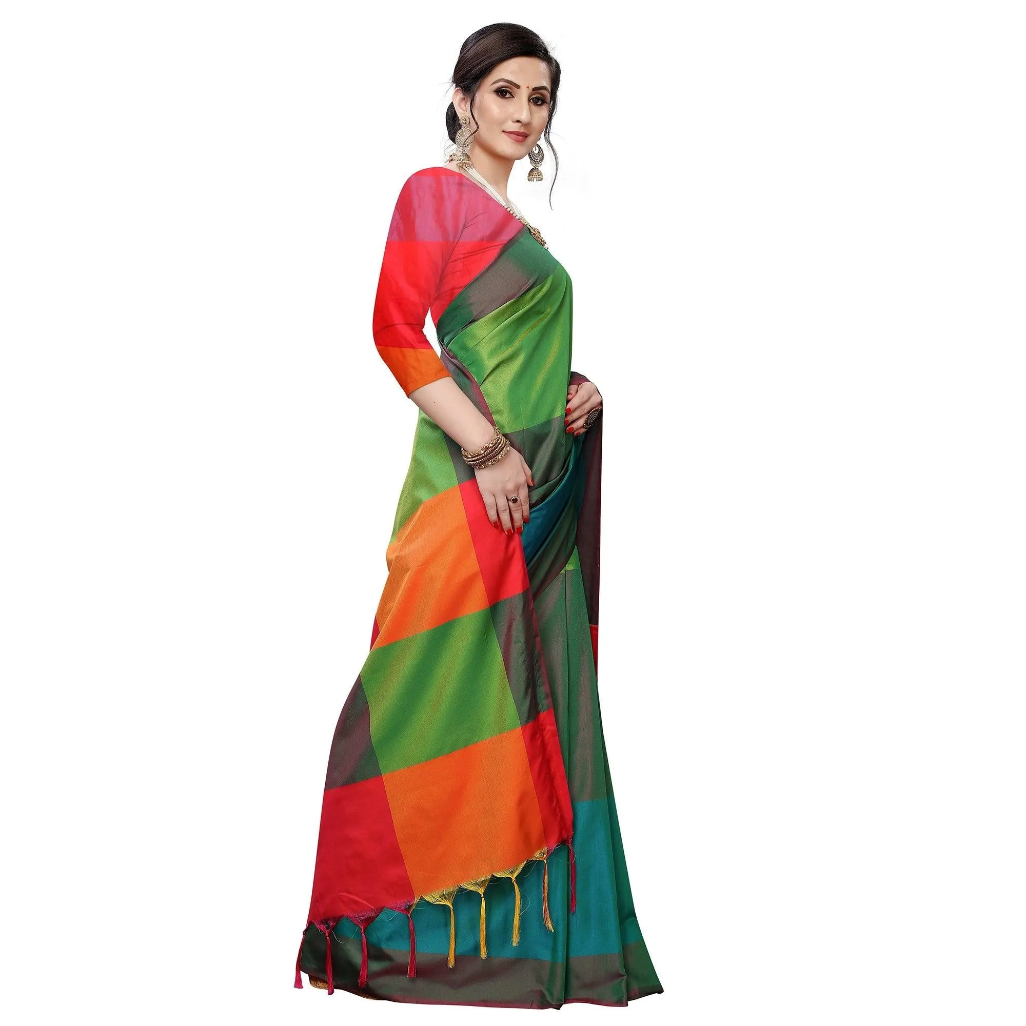 Blissful Green Colored Festive Wear Woven Sana Silk Saree