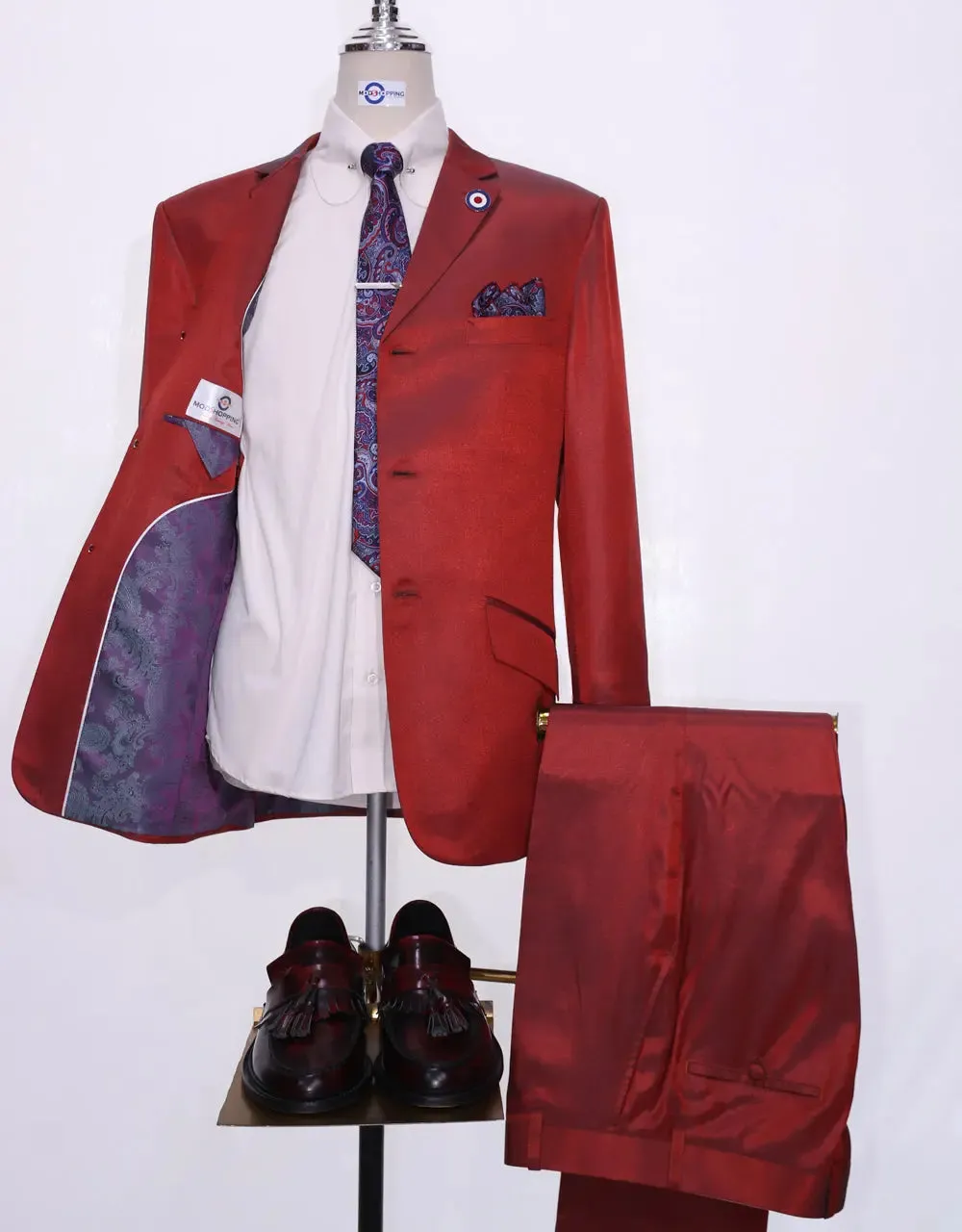 Burnt Orange And Pine Two Tone Suit Jacket Size 38R Trouser 32/32