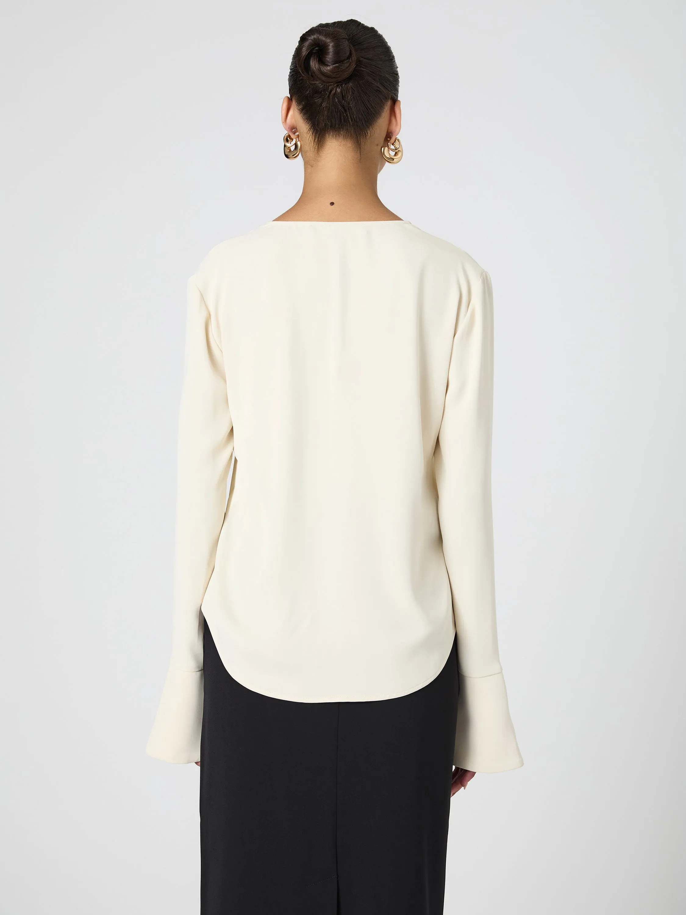 Carmen Crepe Bell Sleeve Blouse