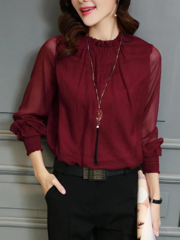 Chiffon Long Sleeve Blouse