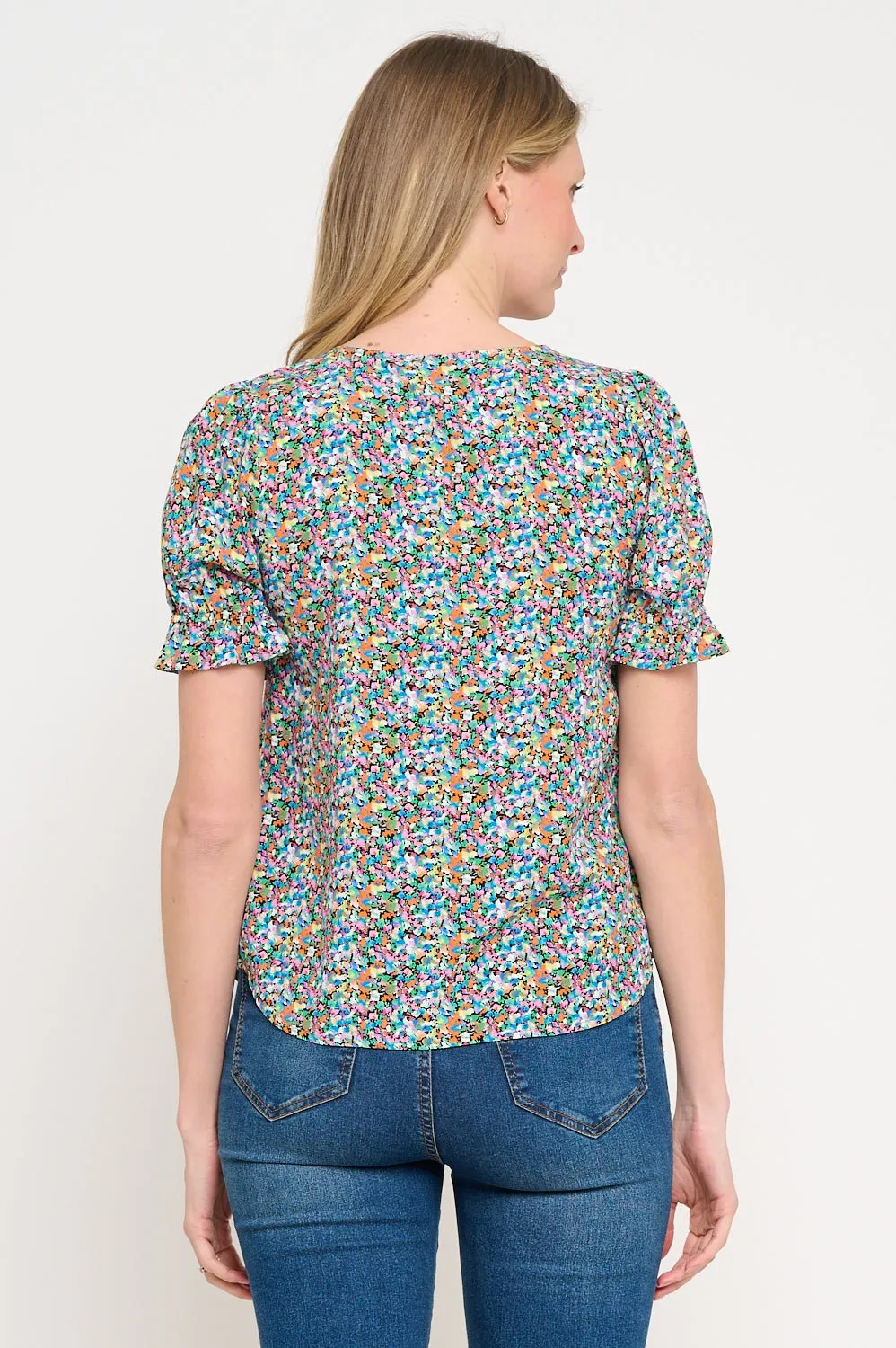 Danielle Vneck Button Down Blouse