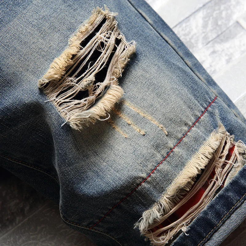 Fashion Mid Waisted Comfy Men's Ripped Jeans Shorts