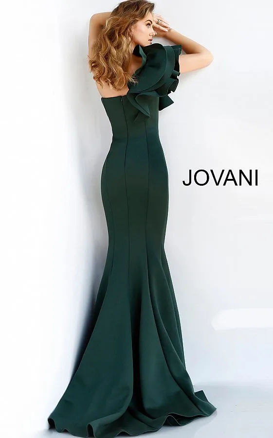 Jovani 63994 Fitted Mermaid One Shoulder Evening Gown Prom Dress Formal
