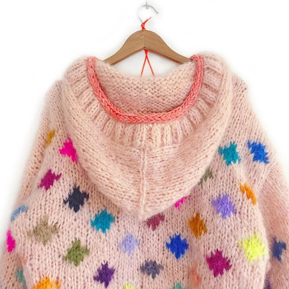 Knit pattern – MYPZ Chunky Mohair Pullover Dots with hoodie No9 (ENG-NL)