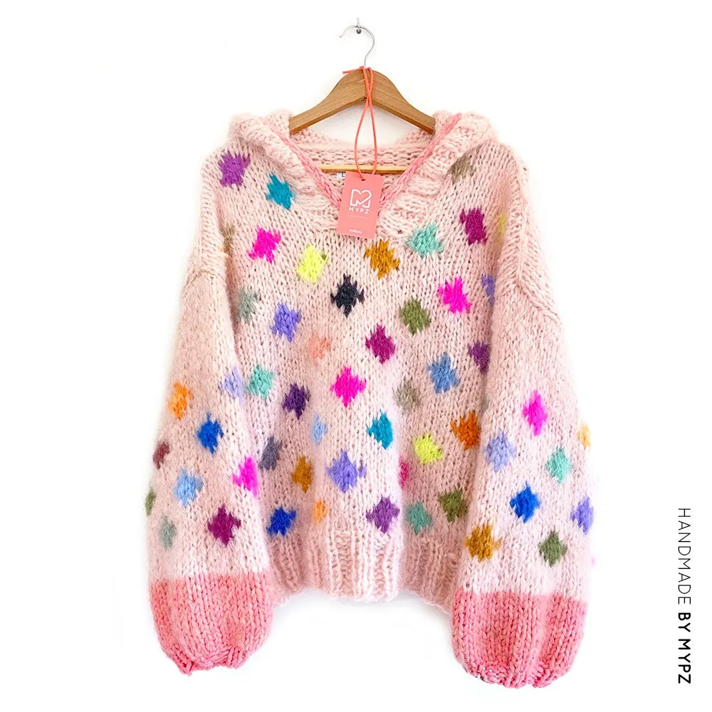 Knit pattern – MYPZ Chunky Mohair Pullover Dots with hoodie No9 (ENG-NL)
