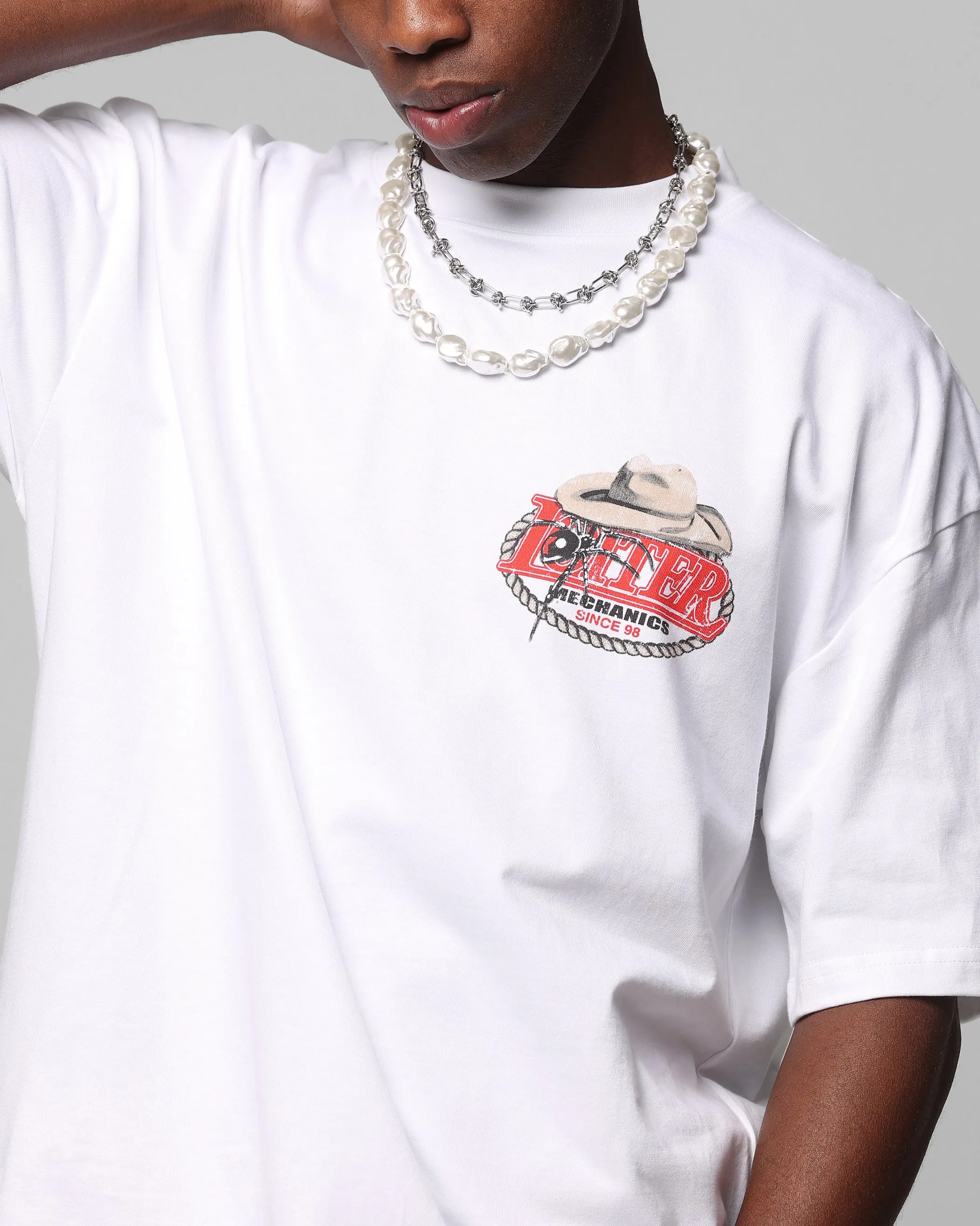 Loiter Mechanic Drop T-Shirt White