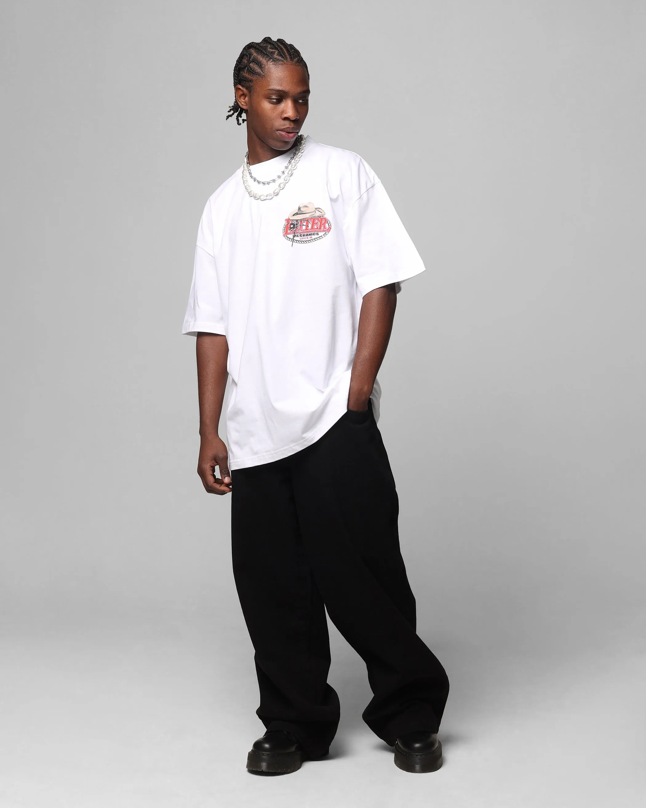 Loiter Mechanic Drop T-Shirt White
