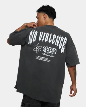 Loiter No Violence Vintage T-Shirt Black Wash