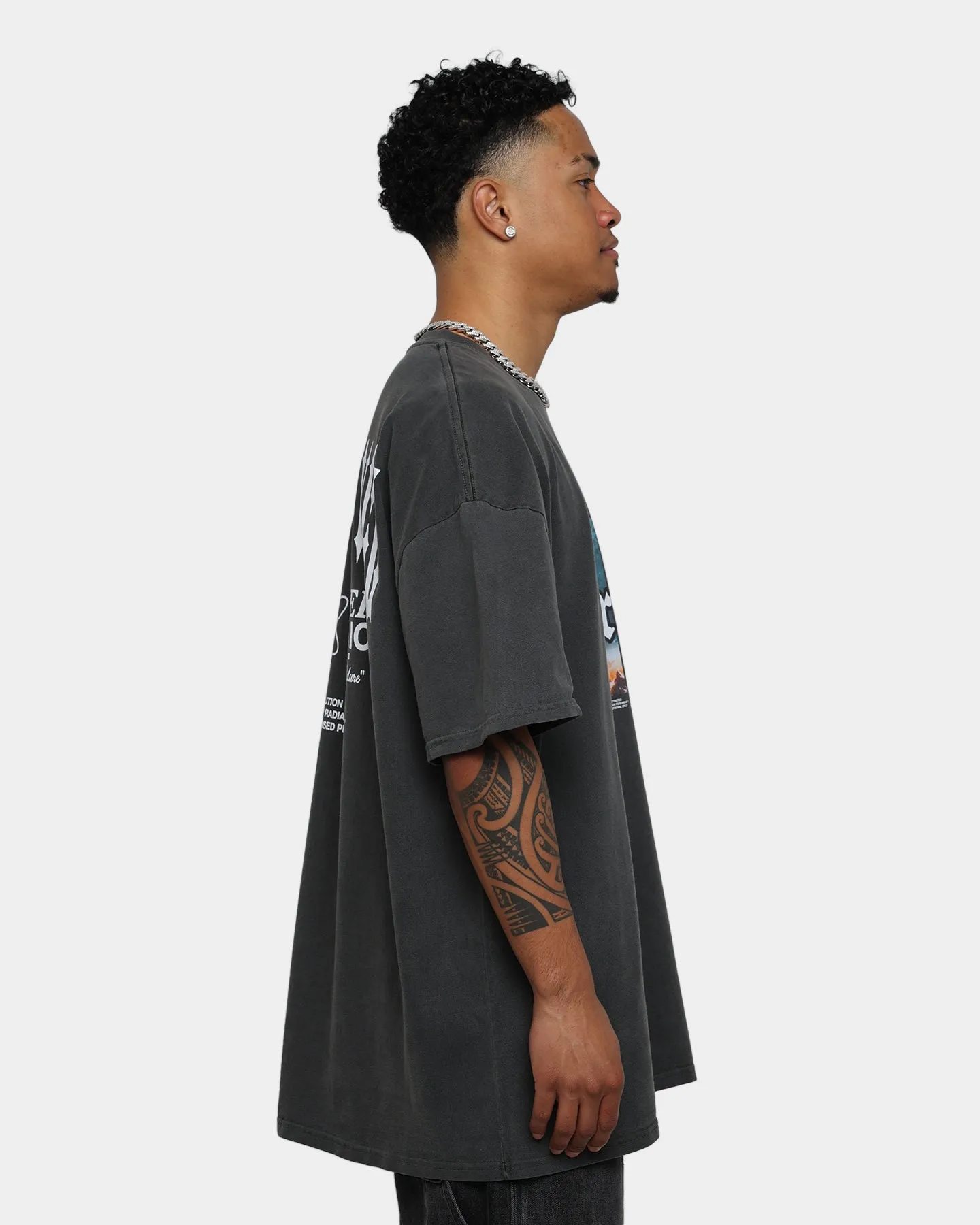 Loiter No Violence Vintage T-Shirt Black Wash
