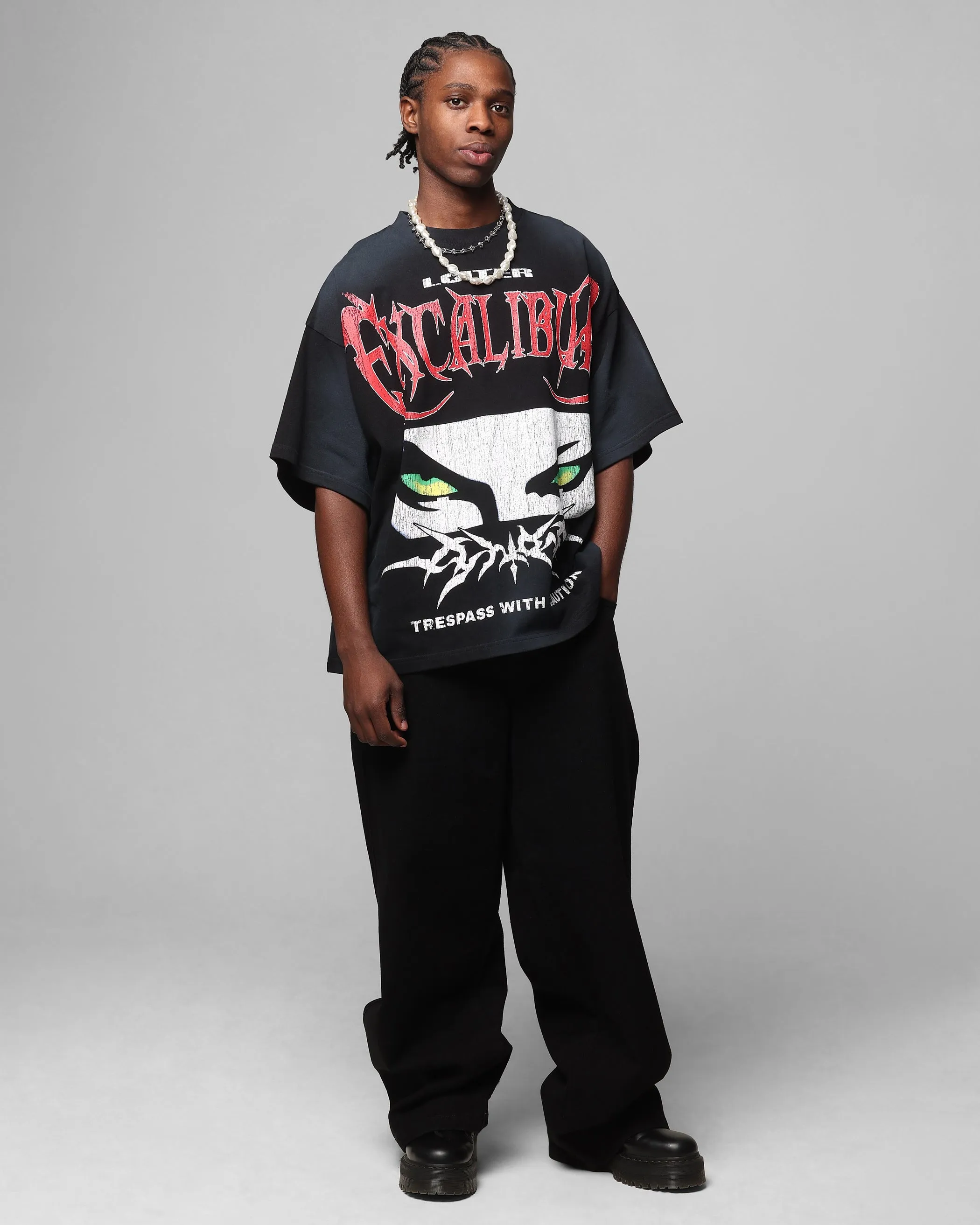 Loiter Trespass Vintage T-Shirt Washed Black