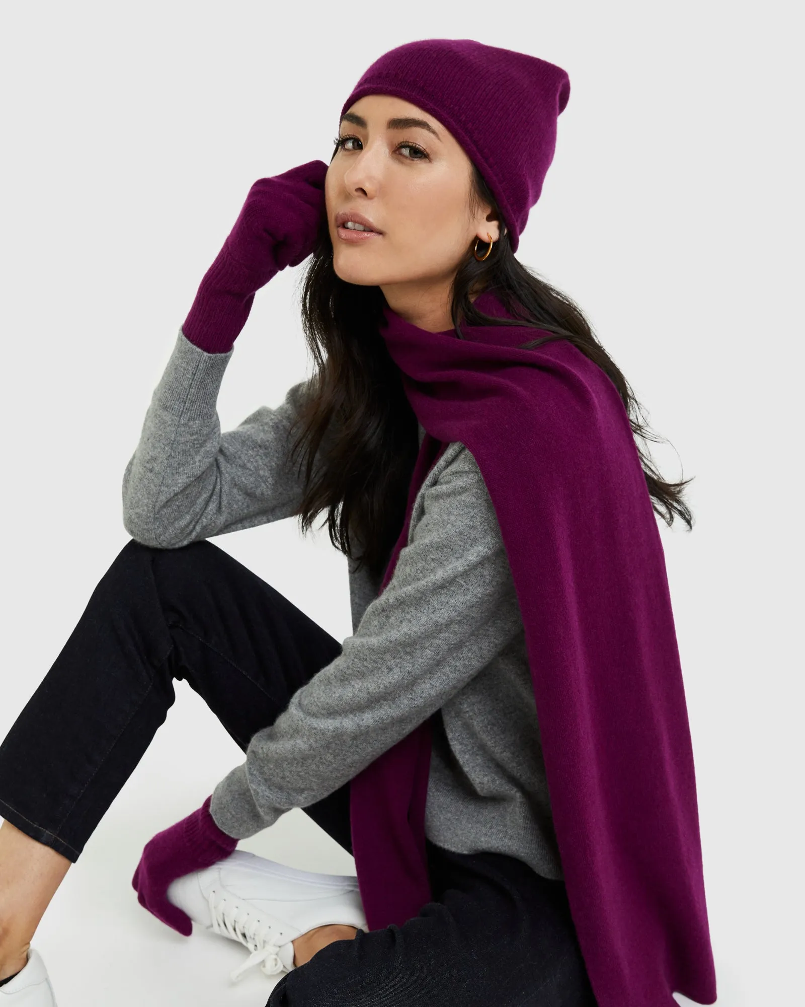 Mongolian Cashmere Slouchy Beanie