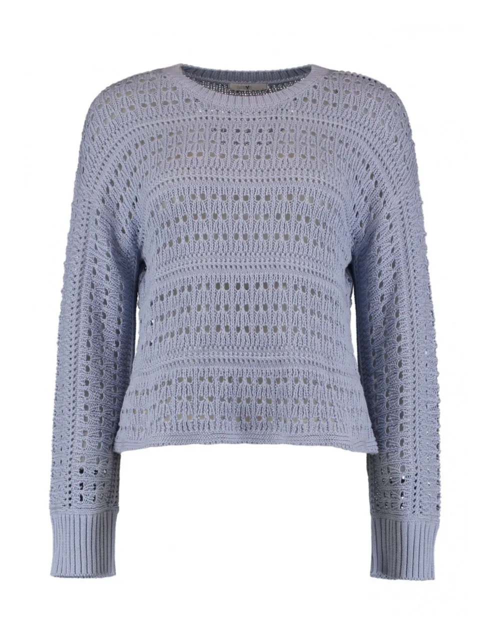 Nella Soft Blue Eyelet Knit Jumper