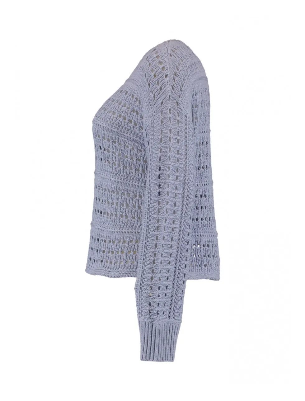 Nella Soft Blue Eyelet Knit Jumper