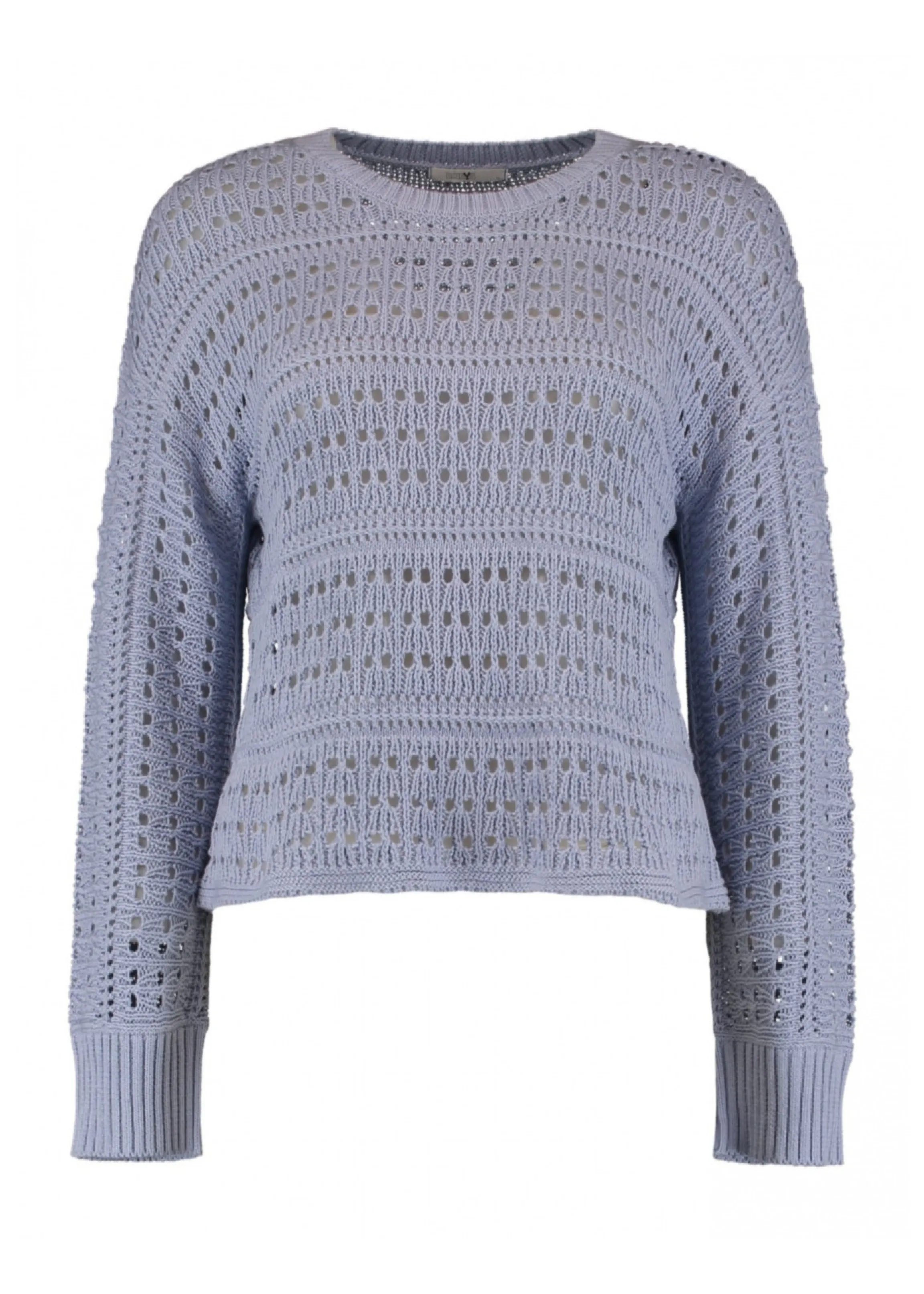 Nella Soft Blue Eyelet Knit Jumper