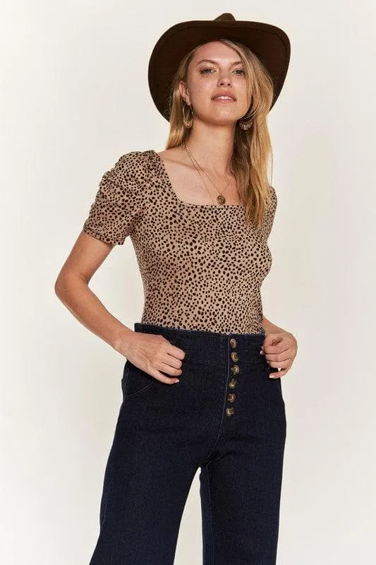 PLUS High Waisted Button Wide Leg Jeans