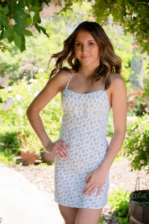 Pretty Little Florals Dress w/ Rose Trim