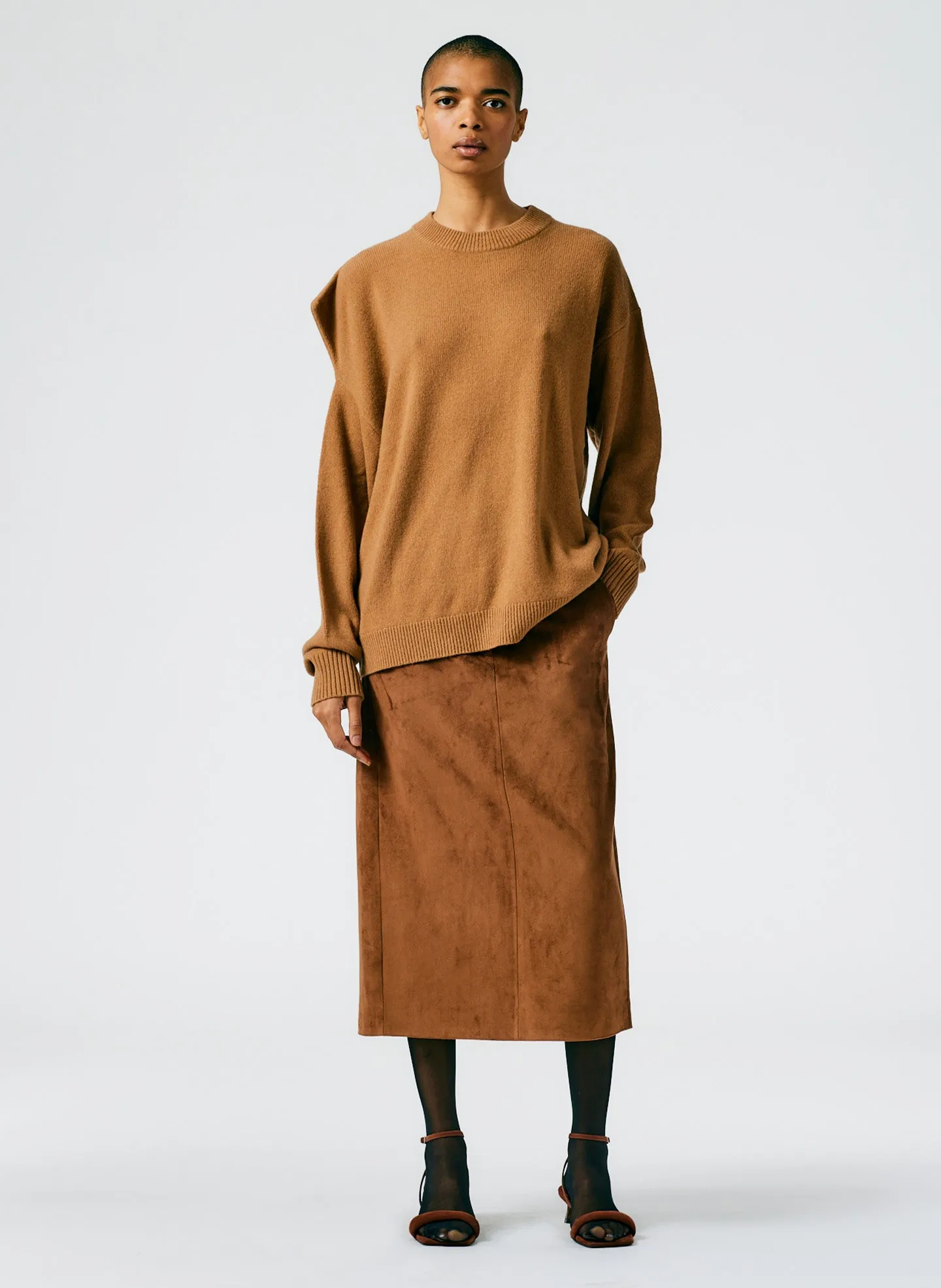 Recycled Cashmere Carre Crewneck Pullover