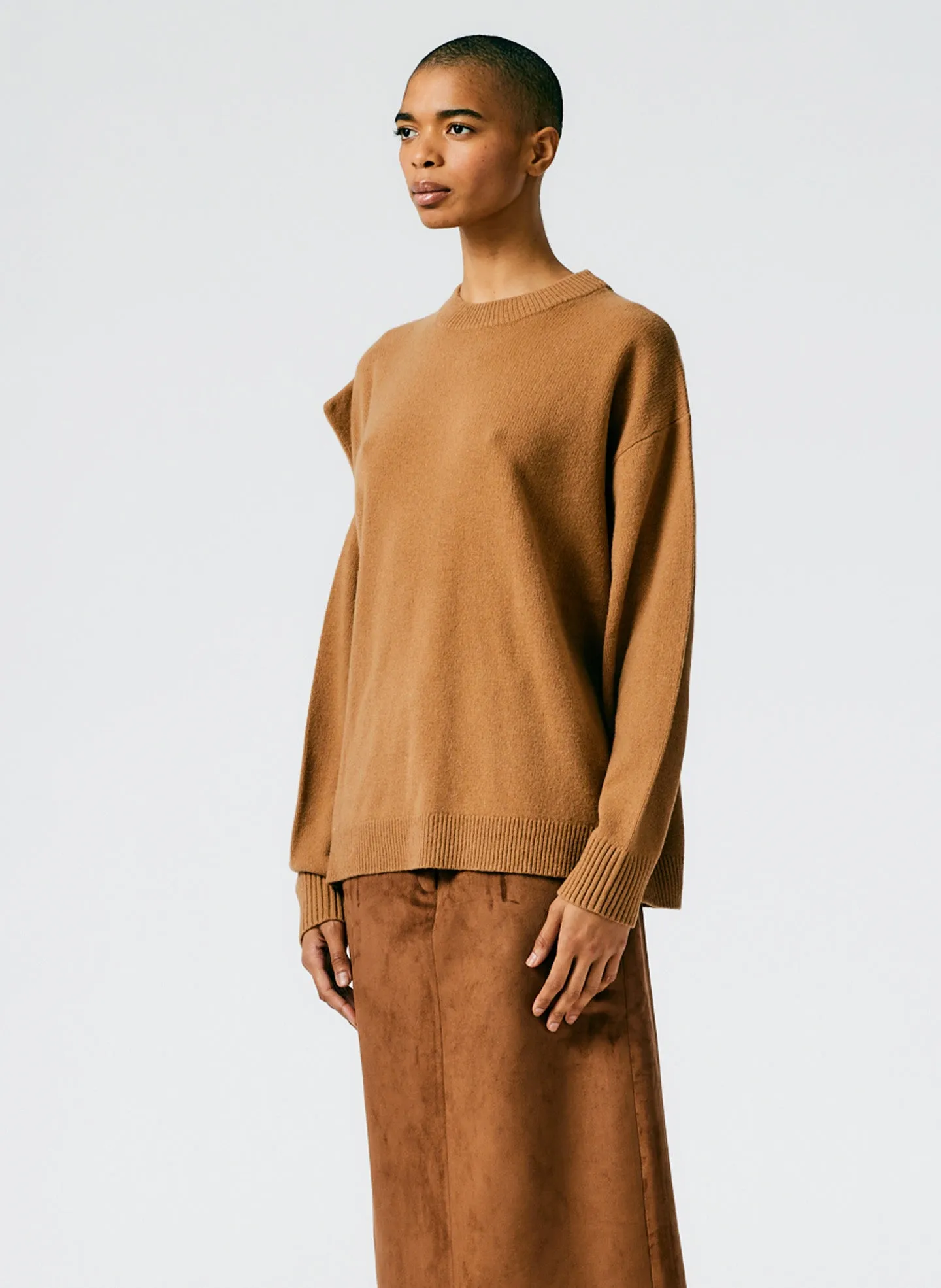 Recycled Cashmere Carre Crewneck Pullover