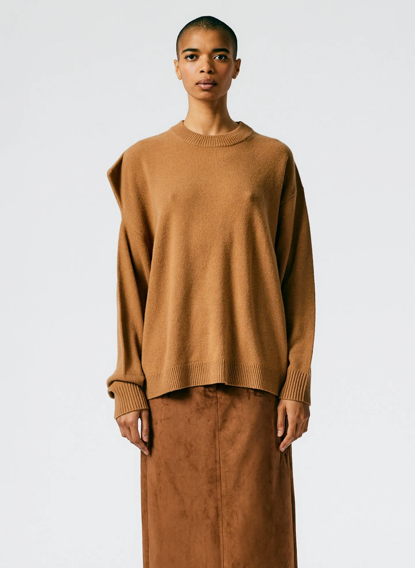 Recycled Cashmere Carre Crewneck Pullover