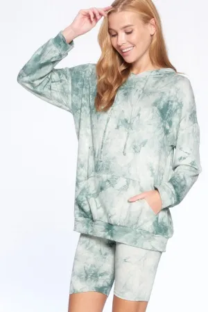 Ride or Tie Dye Hoodie   Biker Shorts Set