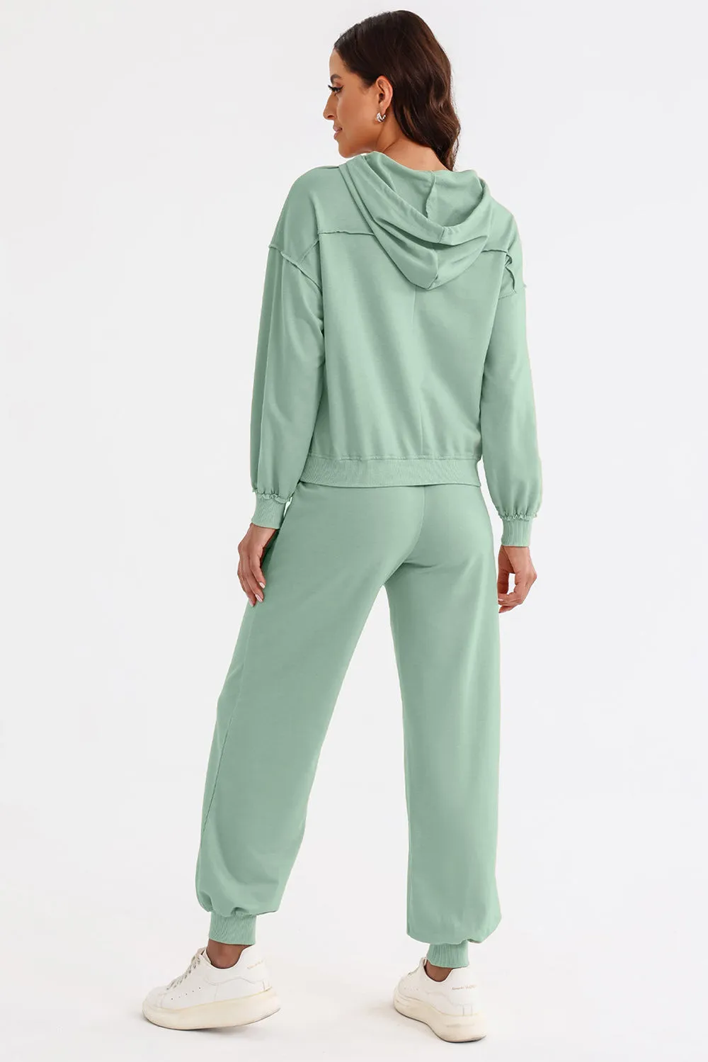 Shoreline Boutique Cutout Drawstring Hoodie and Joggers Set
