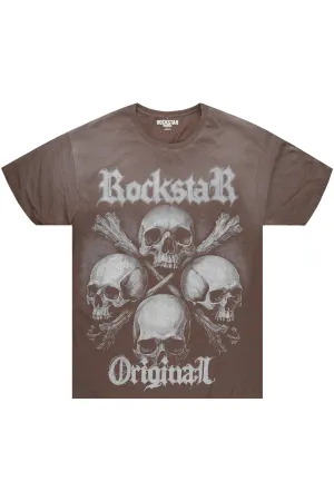 Skulls Charcoal Graphic Oversized T-Shirt