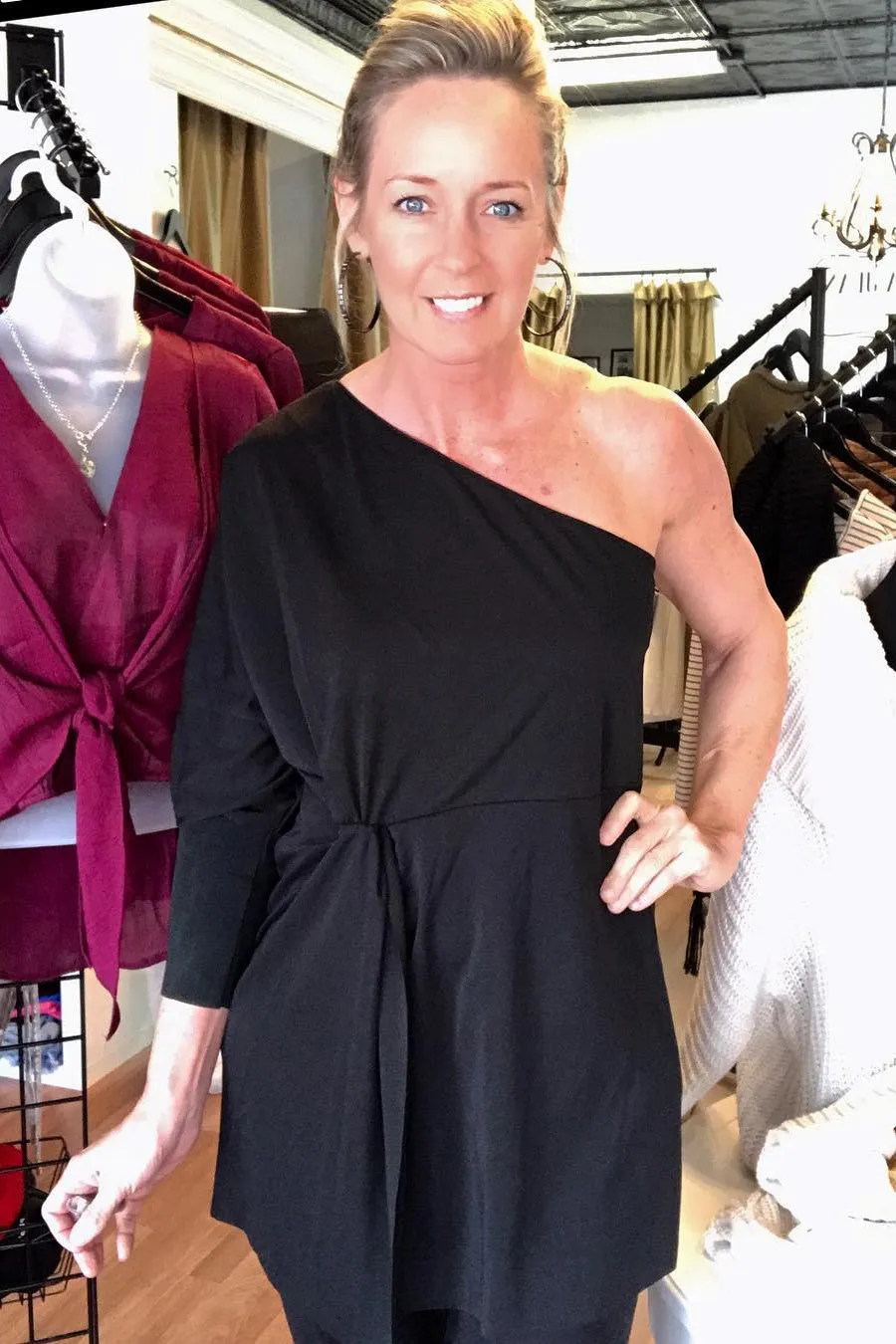 Take Me Out One Shoulder Tunic Top Dress