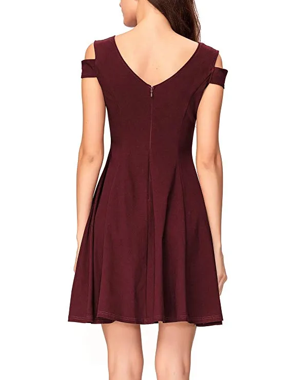 TastyHottie - Cold Shoulder Little Cocktail Party A-line Skater Dress