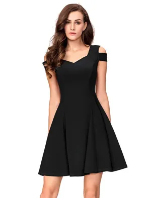 TastyHottie - Cold Shoulder Little Cocktail Party A-line Skater Dress