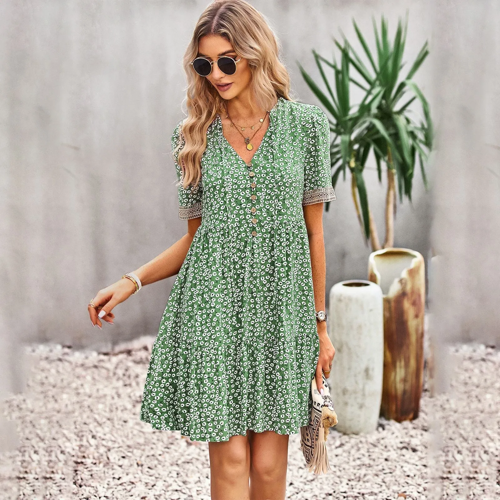 TastyHottie - Maria Boho Floral Print Summer Midi Dress