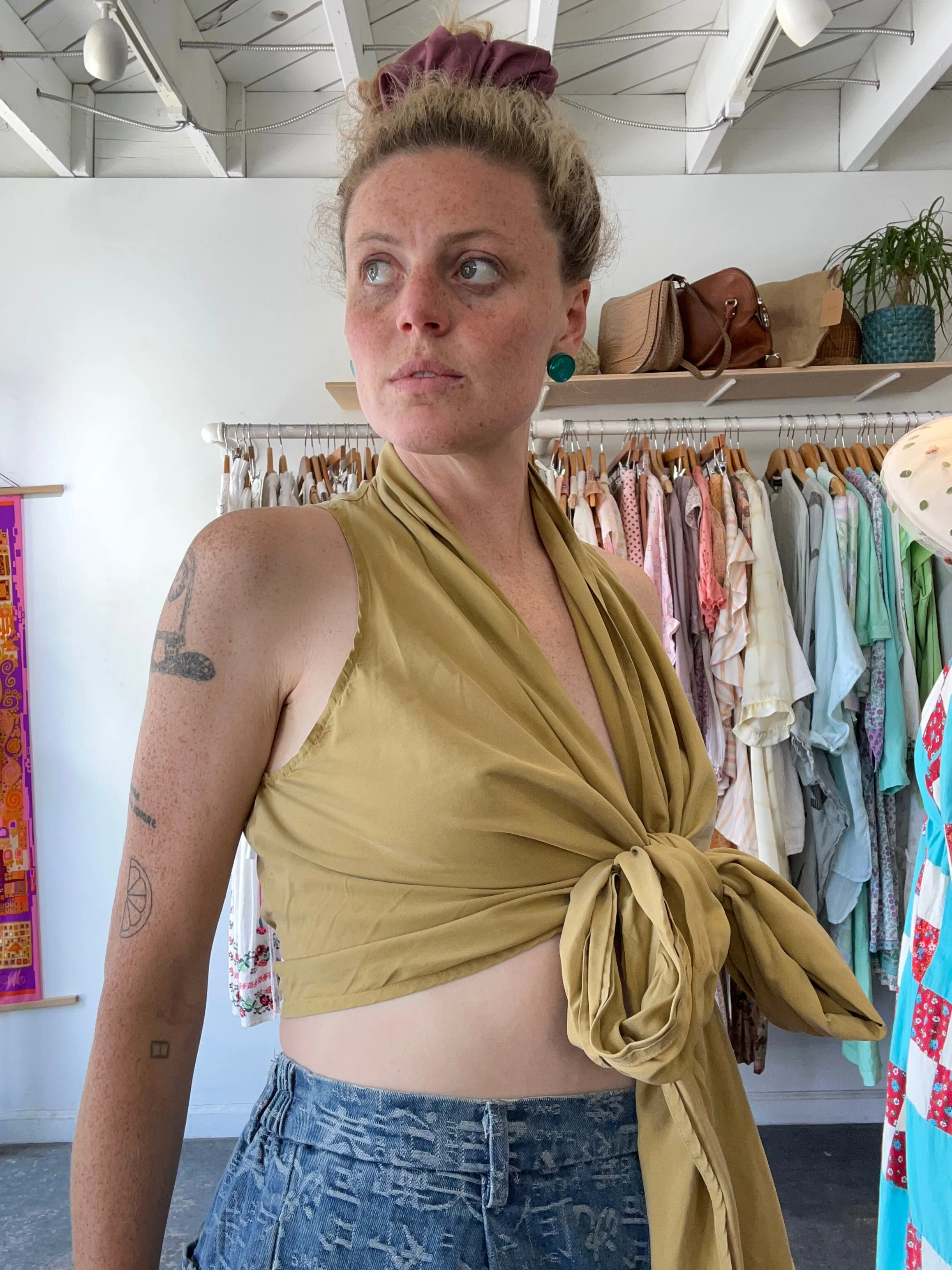 Vintage Giuseppe Mustard Silk Blouse