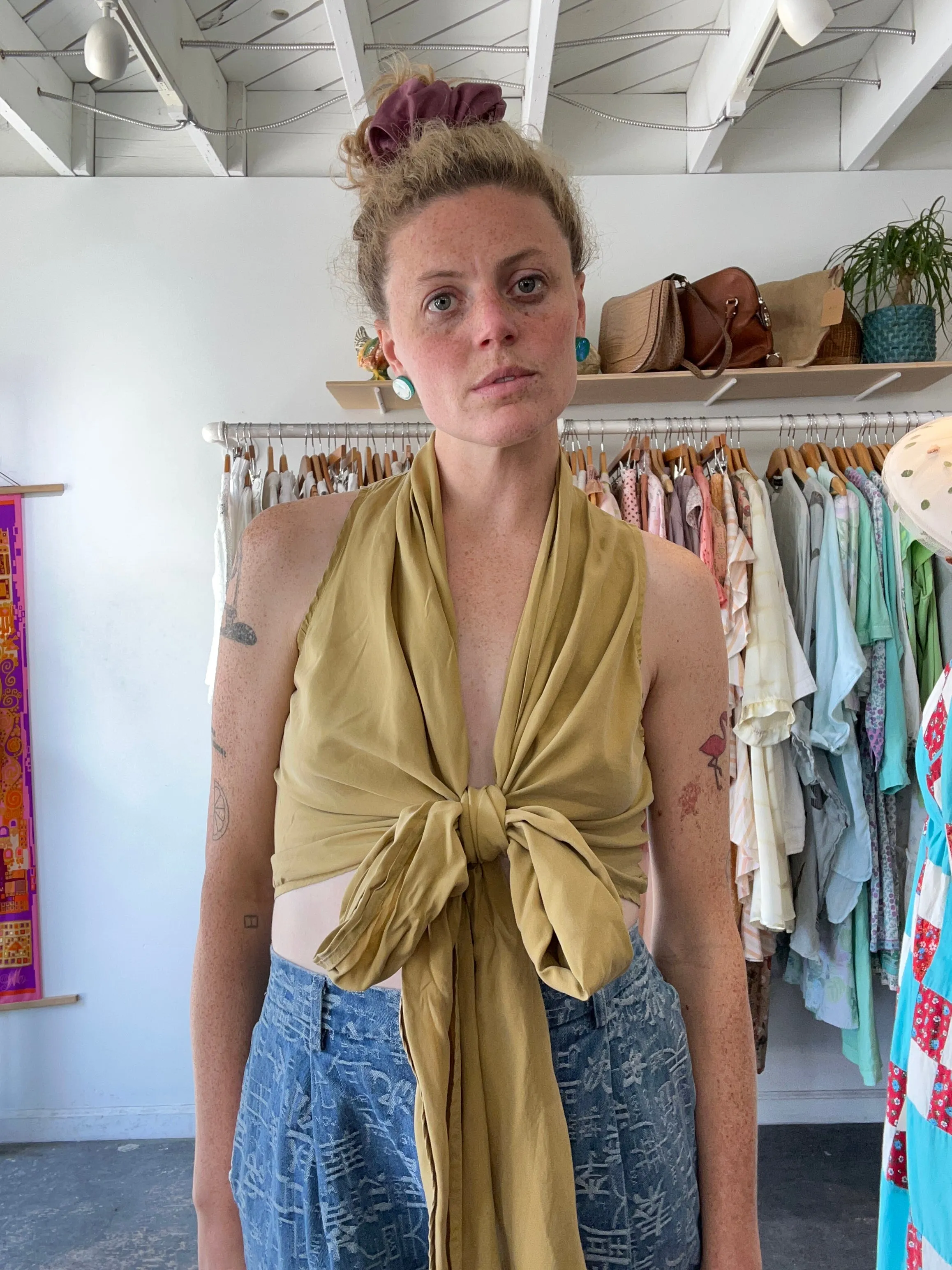 Vintage Giuseppe Mustard Silk Blouse