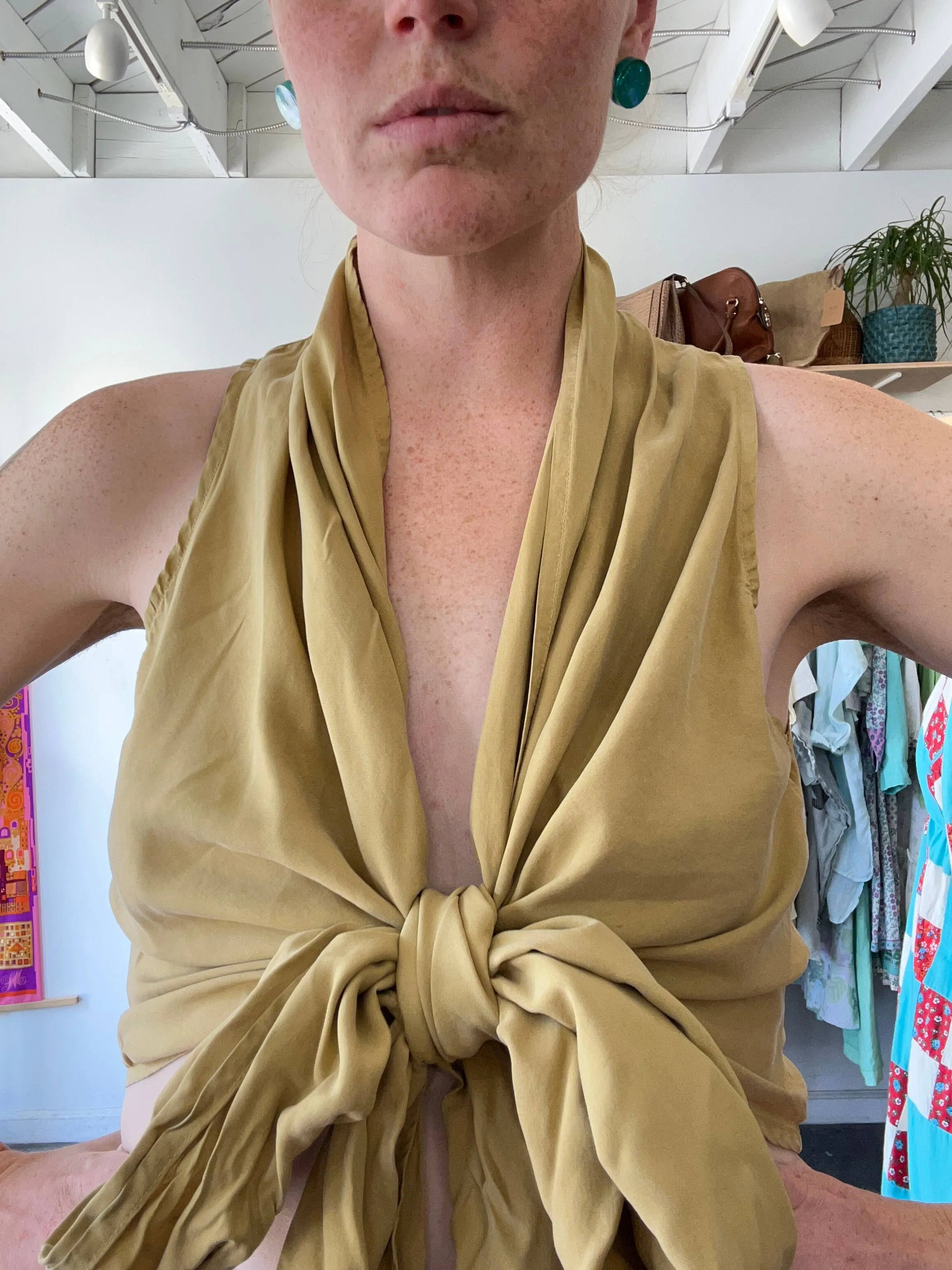 Vintage Giuseppe Mustard Silk Blouse