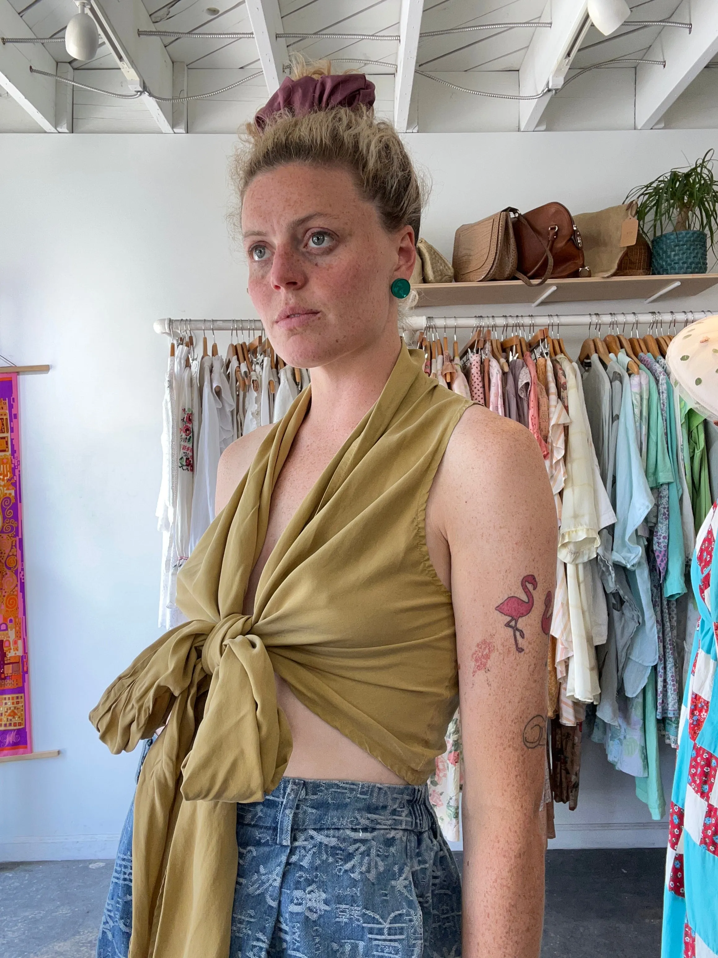 Vintage Giuseppe Mustard Silk Blouse