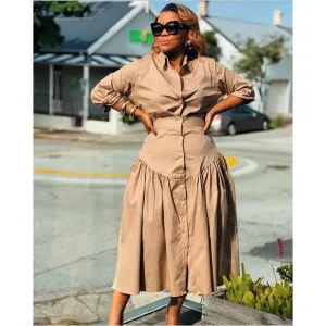 Woman’s Elegant Long sleeve Shirt & Skirt Set.