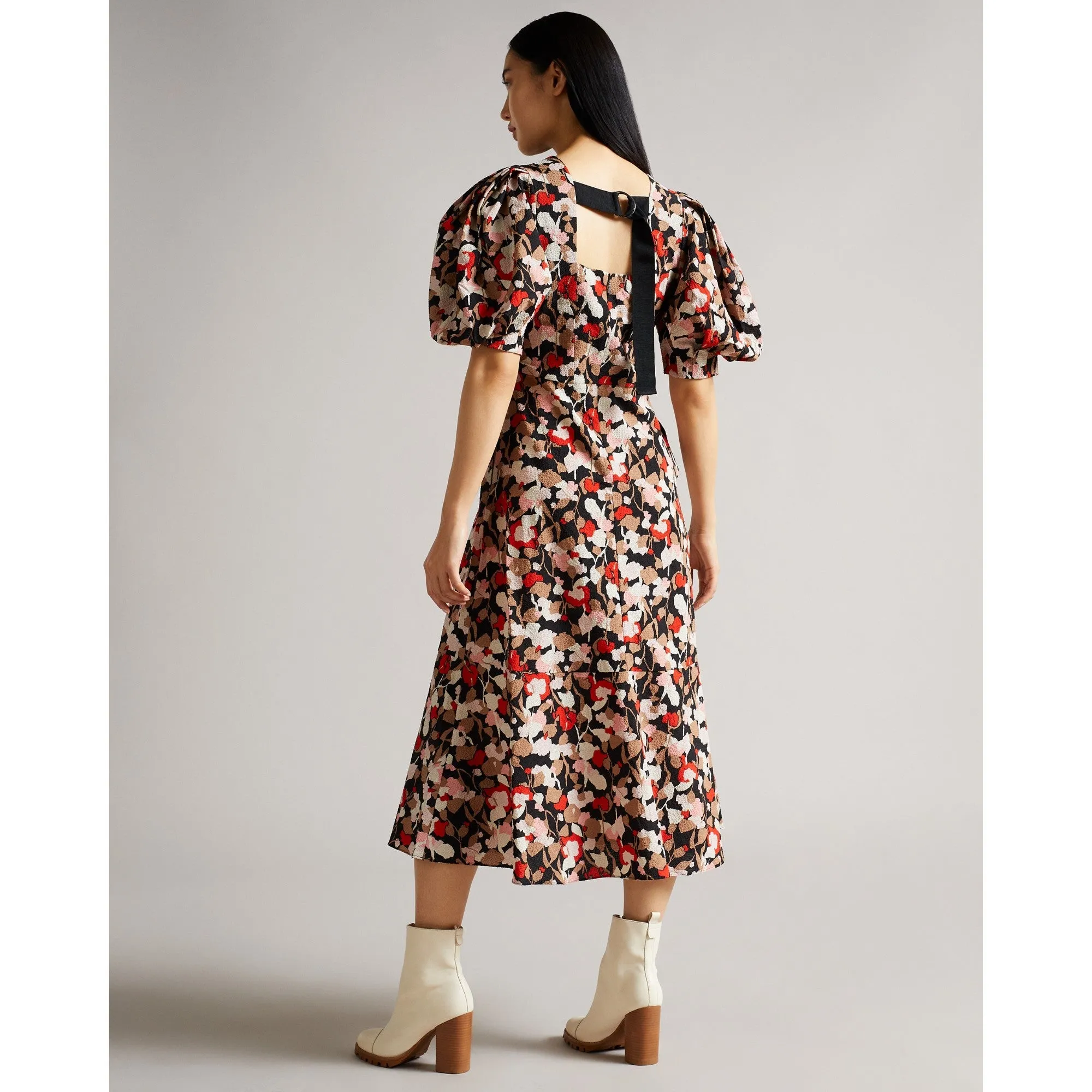 Women Wmd-Helgi-Printed Floral Seersucker Midi Dress - Lt-Pink